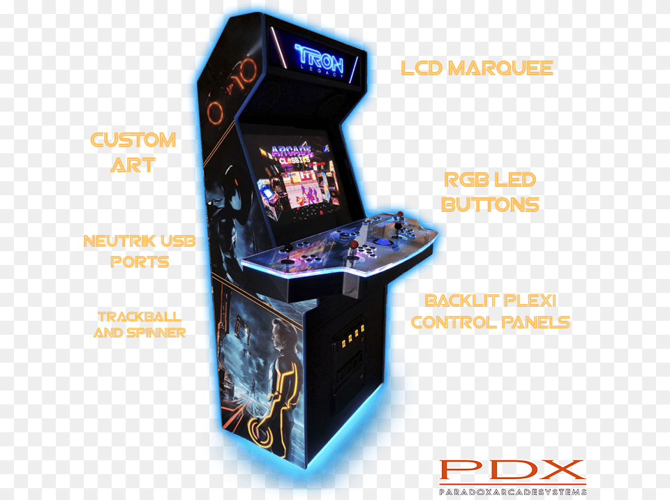 Paradox Arcade Systems Video Game Arcade Cabinet, Arcade Game Machine, Adult, Female, Person Png