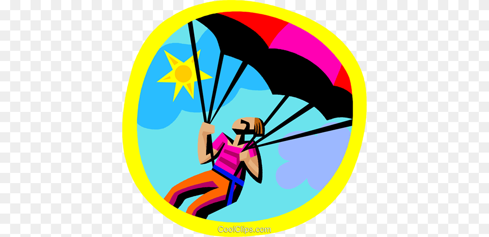 Paragliding Royalty Free Vector Clip Art Illustration, Adult, Female, Person, Woman Png