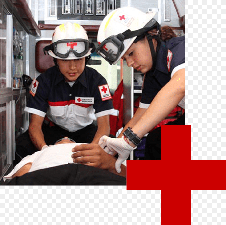 Paramedicos De La Cruz Roja, Logo, Helmet, Person, Man Png Image