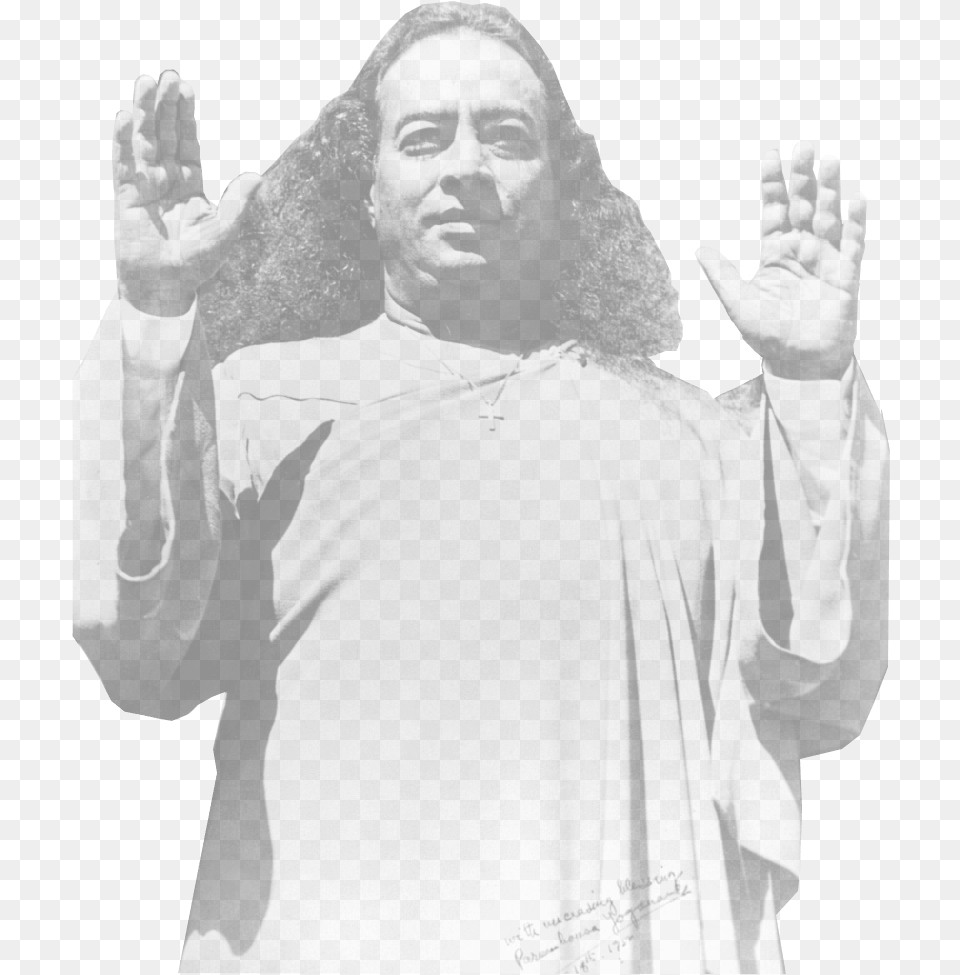 Paramhansa Yogananda In Blessing, Portrait, Photography, Person, Head Free Transparent Png