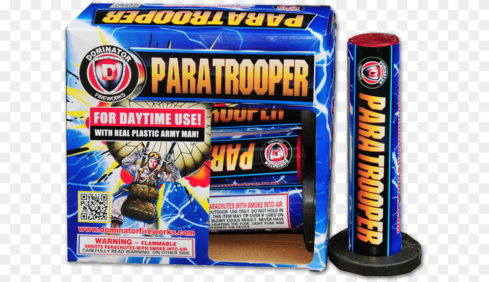 Paratrooper Click To View Larger Image Keystone Fireworks Of, Person, Can, Tin, Qr Code Png