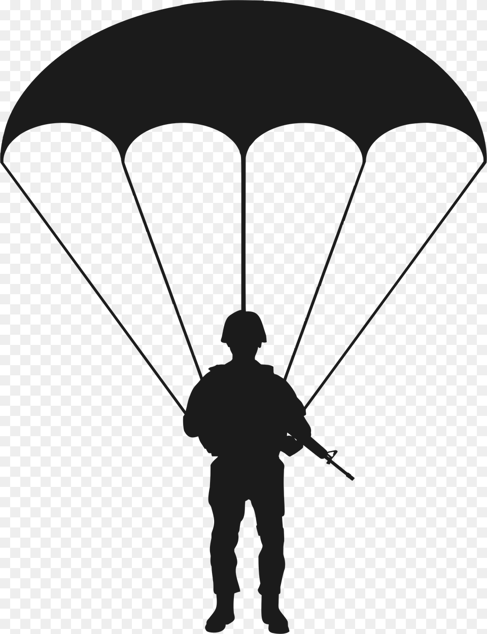 Paratrooper Silhouette Clip Arts Paratrooper Silhouette, Parachute, Person Free Png