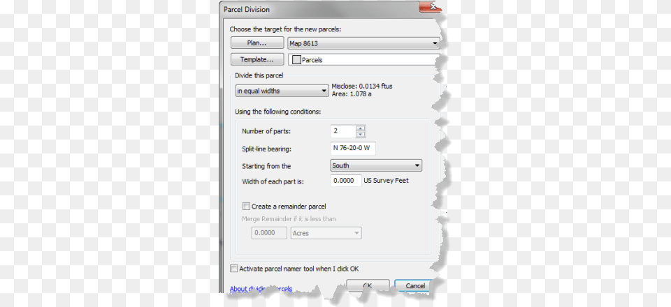 Parcel Division Dialog Box Arcgis, Page, Text, File, Adult Png