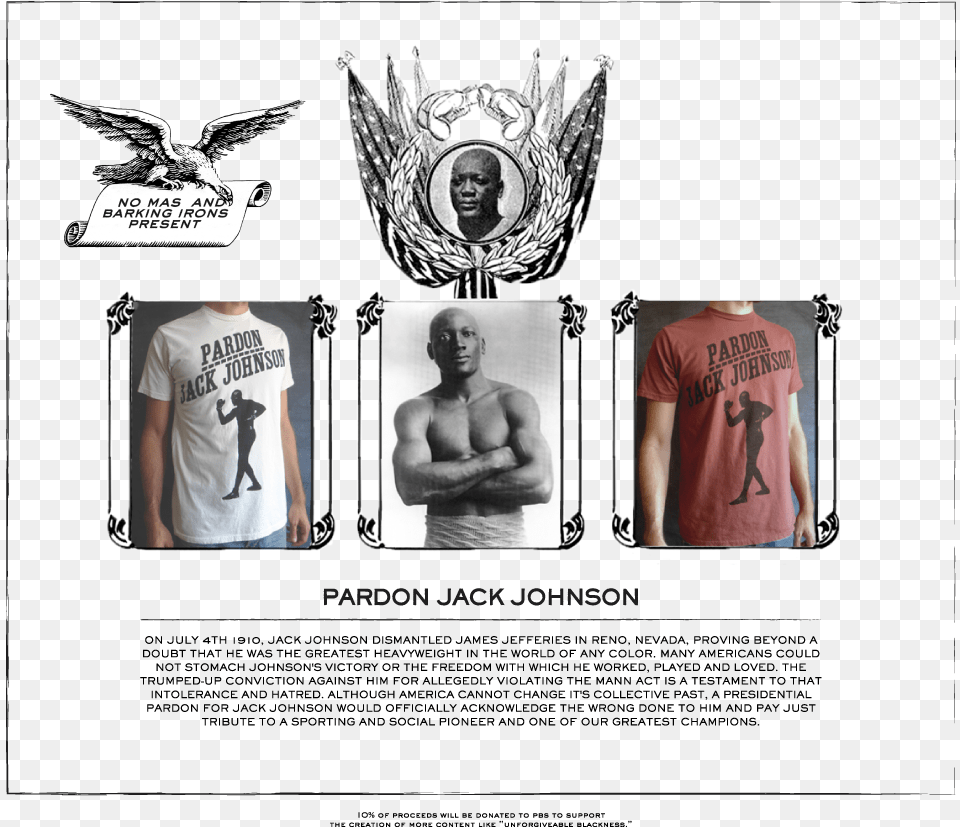 Pardon Jack Johnson Jack Johnson Boxer, T-shirt, Clothing, Adult, Person Free Png