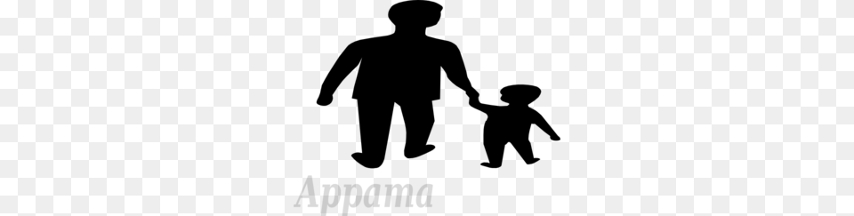 Parent And Child Holding Hands Clip Art, Gray Free Png Download