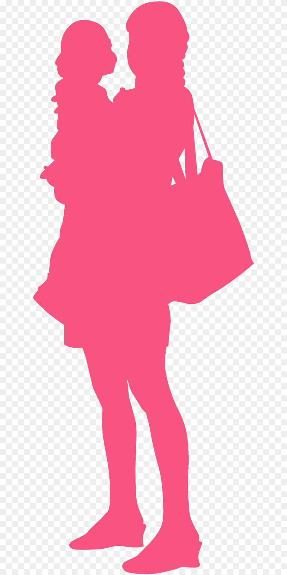 Parent And Child Silhouette, Woman, Adult, Bag, Person Png Image