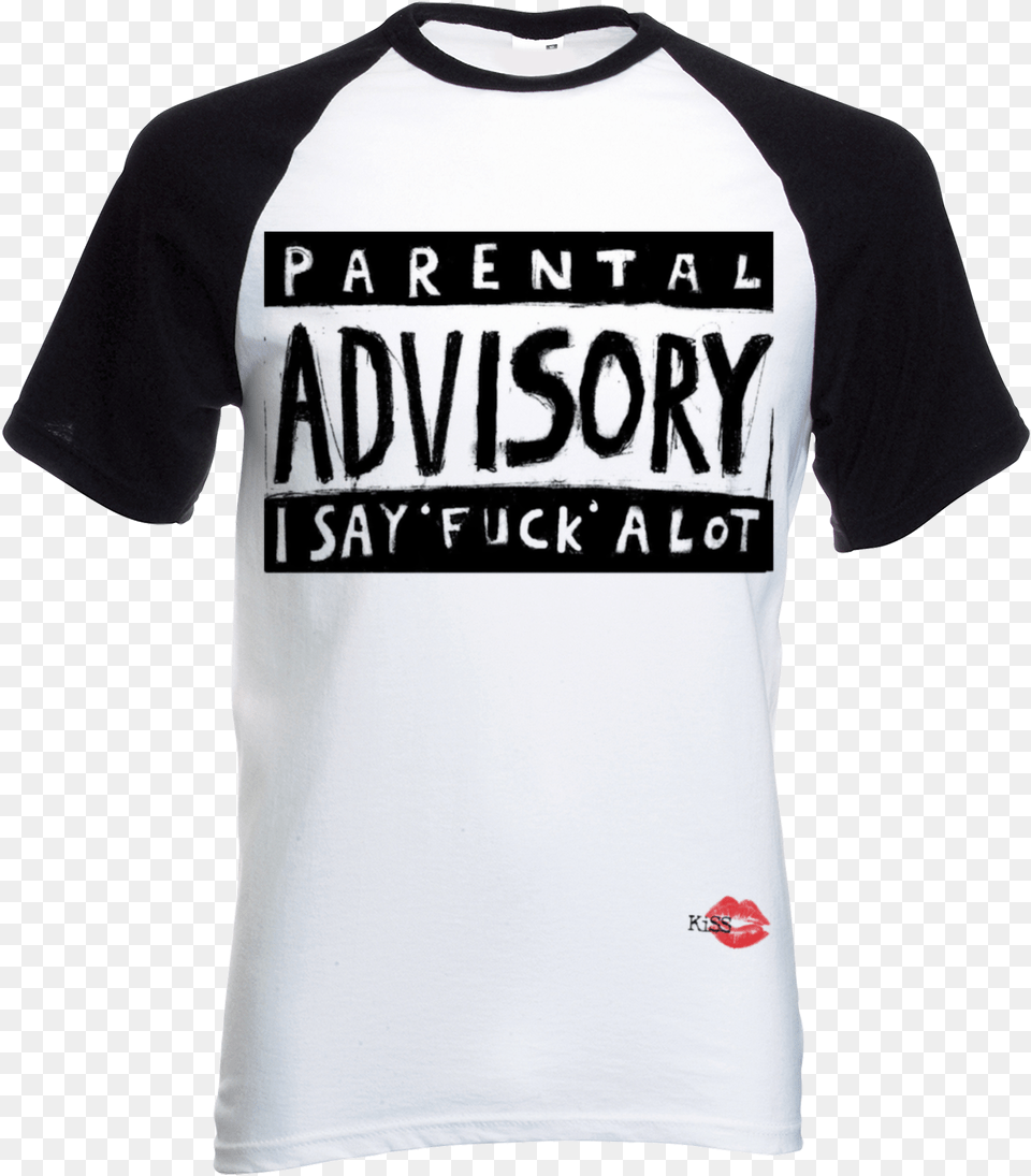 Parental Advisory Kiss Baseball T Shirt Active Shirt, Clothing, T-shirt, Person Png