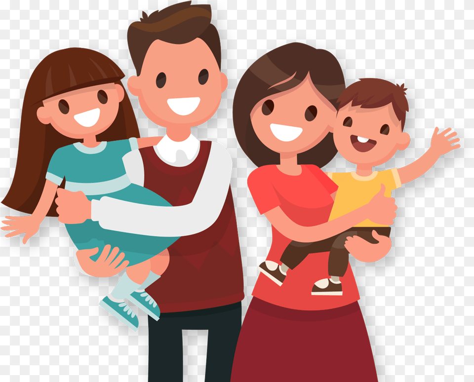 Parents And Increase Enrollments Mother Son Daughter Father Animated, People, Person, Baby, Face Free Transparent Png