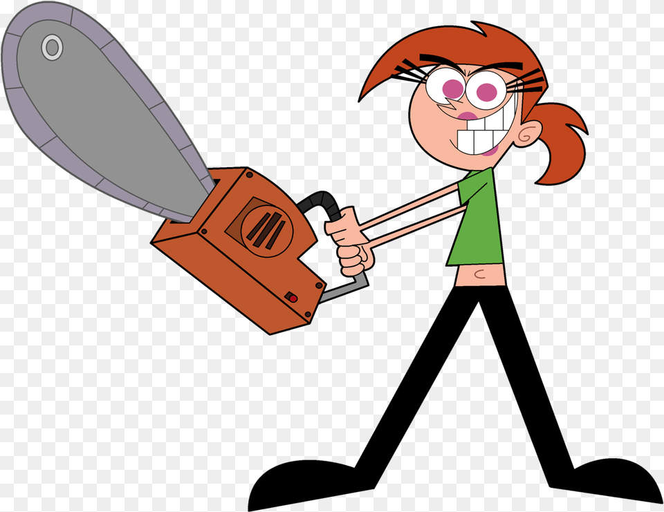 Parents Clipart Minor Vicky Fairly Odd Parents Chainsaw, Person, Face, Head, Cartoon Png Image