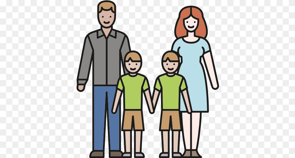 Parents Father People Love Mother Twins Sons Family Icon Family With Twin Sons Clipart, T-shirt, Long Sleeve, Person, Sleeve Free Png