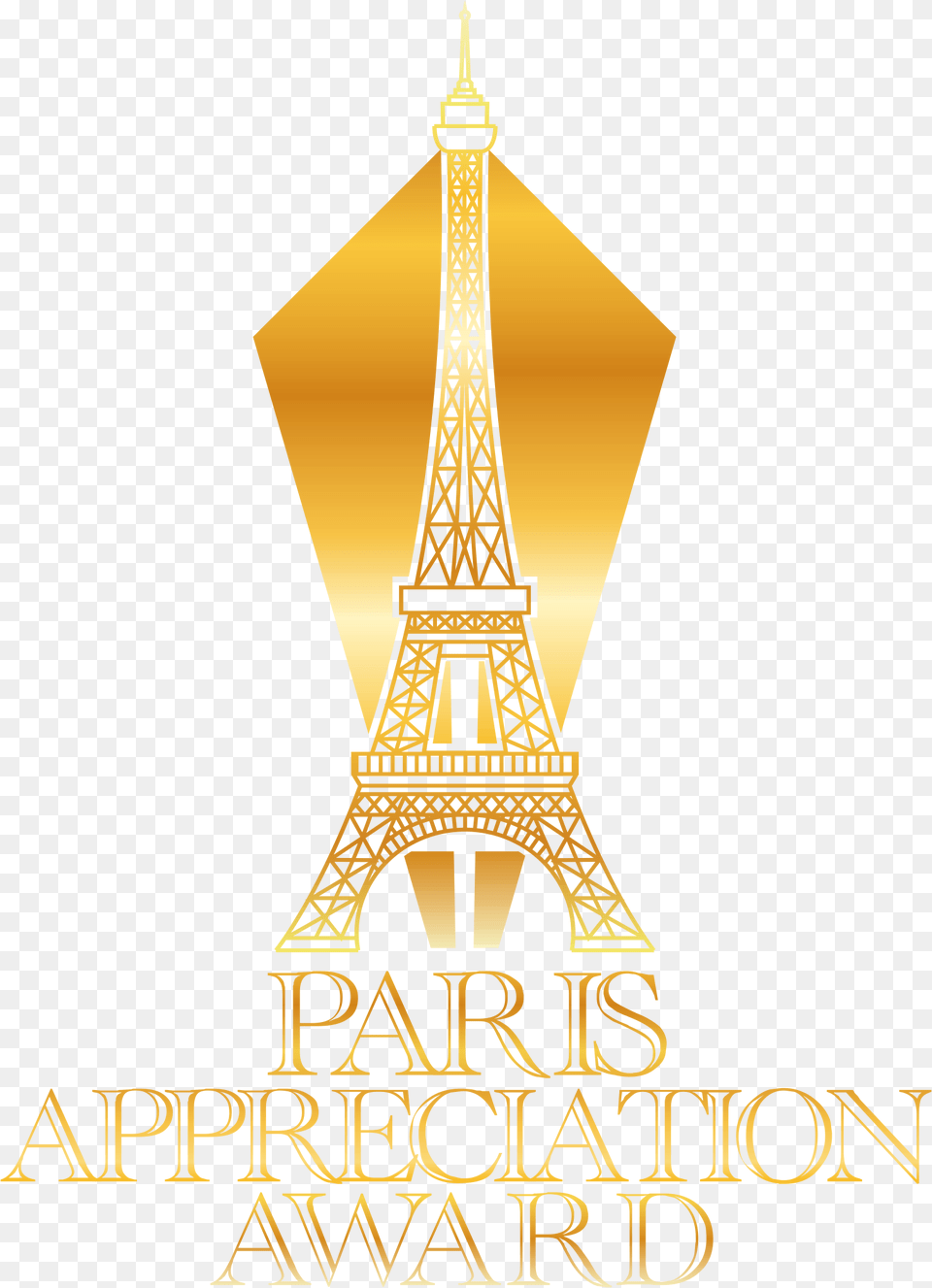 Paris Appreciation Awards On Top Of The Eiffel Tower Graphic Design, Gold, Architecture, Building, Accessories Png Image