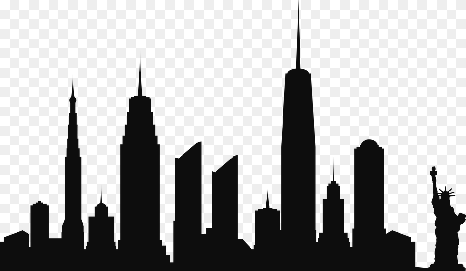 Paris Clipart Skyline Nyc Skyline Silhouette, City, Architecture, Building, Spire Free Png