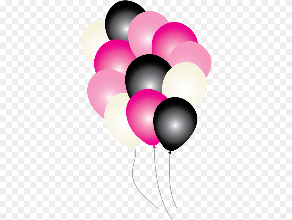 Paris In Collection Pink And Black Balloons, Balloon Png