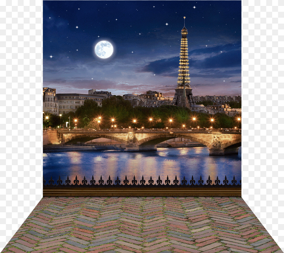 Paris In Moonlight Paris, Architecture, Tower, Spire, Path Free Png