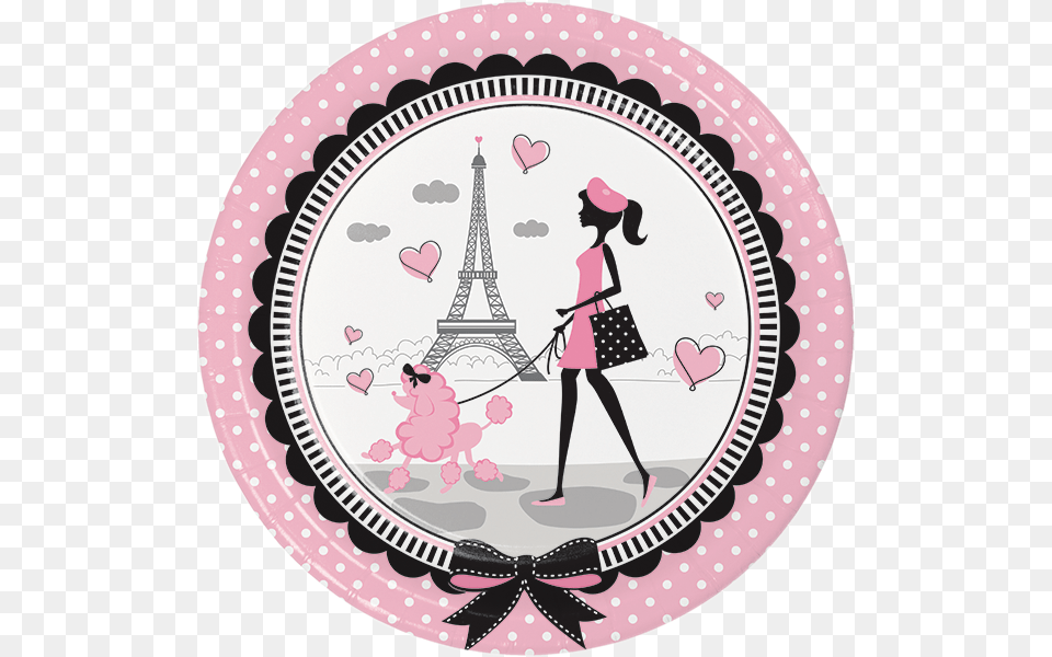 Paris Party Dinner Plates Little Girl Luncheon Plates Paris Plates, Photography, Pattern, Home Decor, Child Png Image