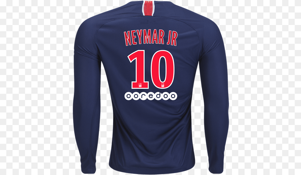 Paris Saint Germain 1819 Long Sleeve Home Jersey By Psg Kylian Mbappe Jersey, Clothing, Long Sleeve, Shirt, T-shirt Png