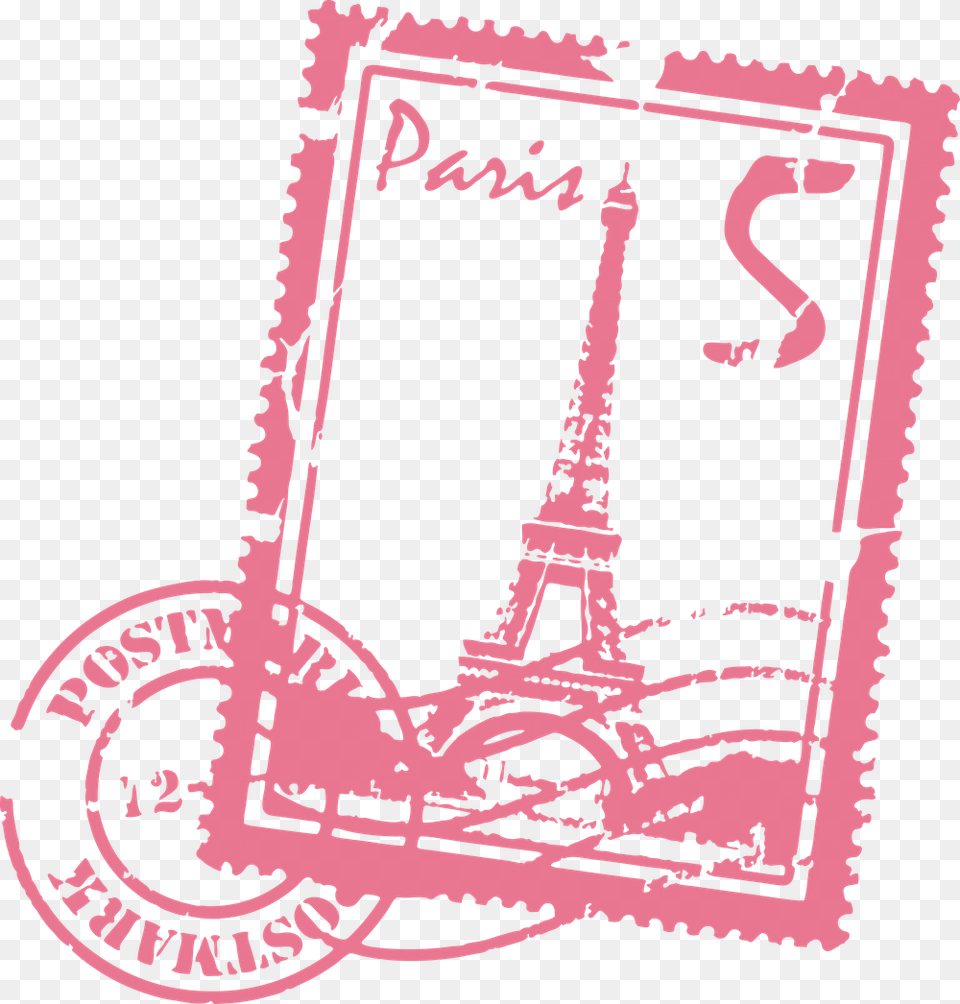 Paris Stamp Decal Wall Decals Style And Apply Eiffel Tower Stamp, Postage Stamp Png