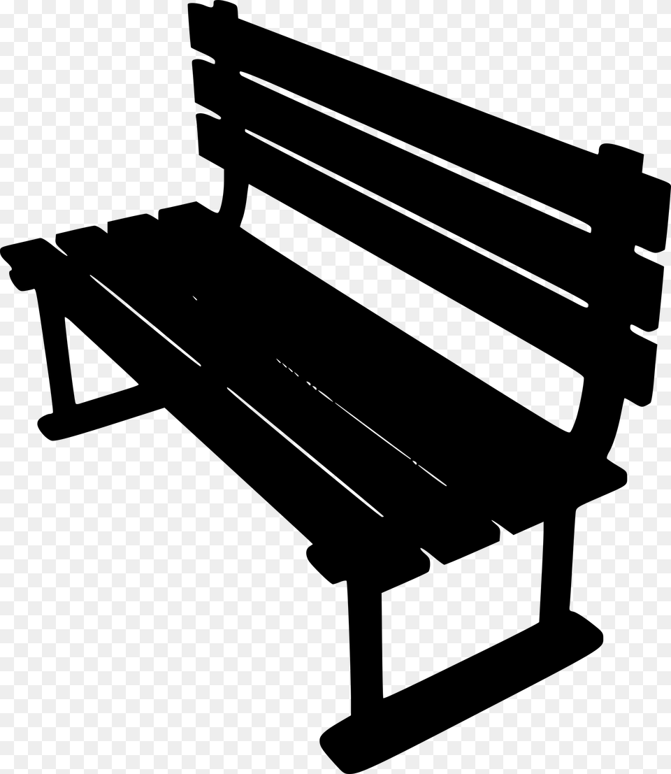 Park Bench Black, Gray Png