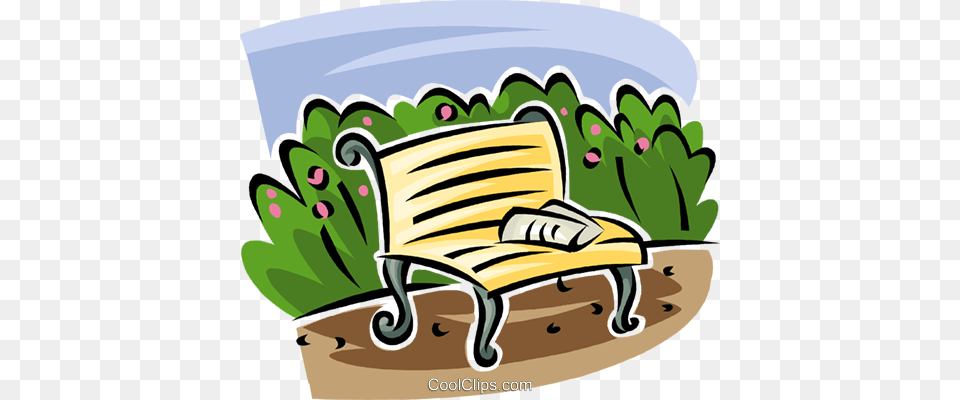 Park Bench Royalty Vector Clip Art Illustration, Furniture, Park Bench, Bulldozer, Machine Free Png