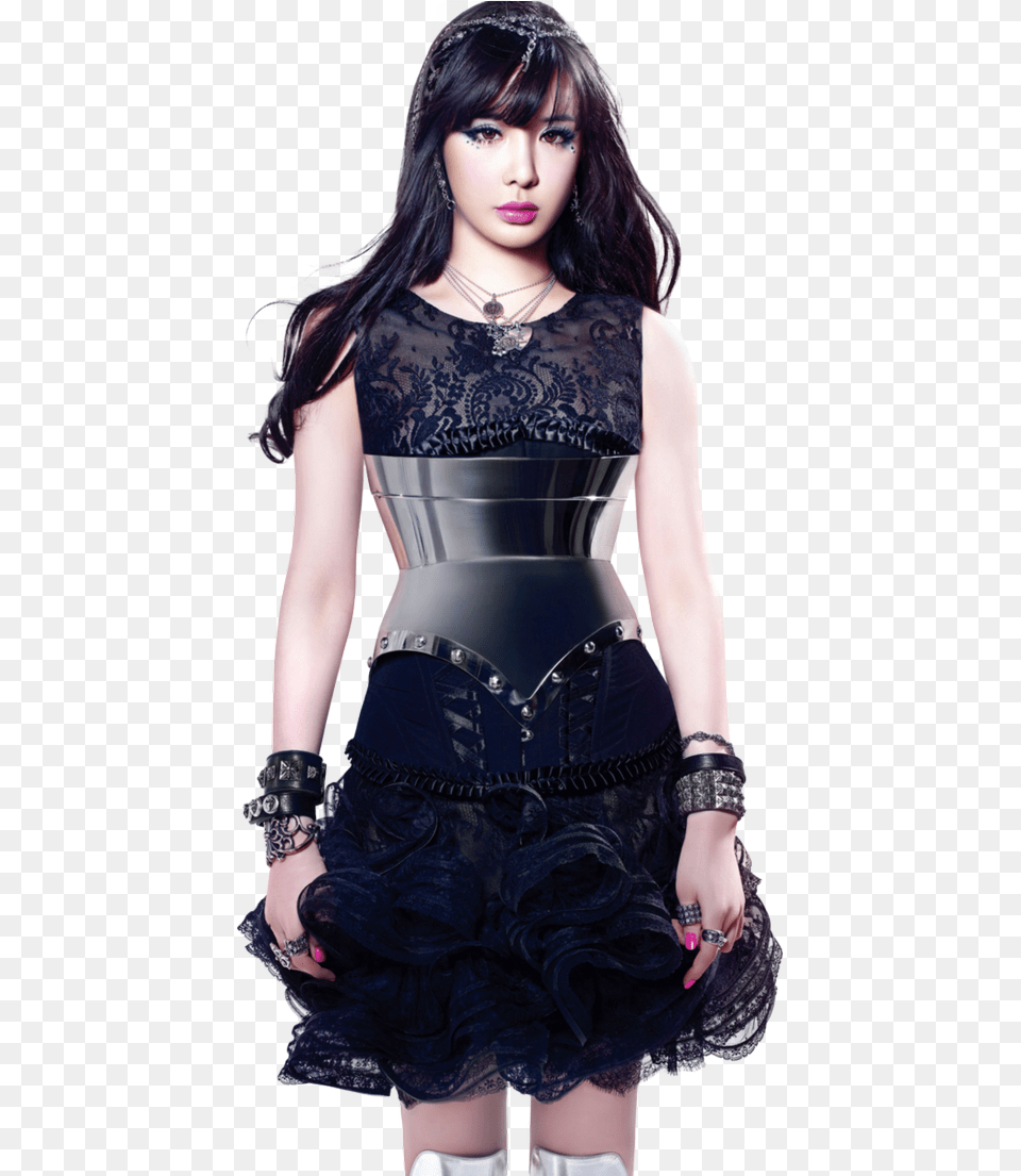 Park Bom Black And White, Woman, Person, Female, Dress Free Png Download