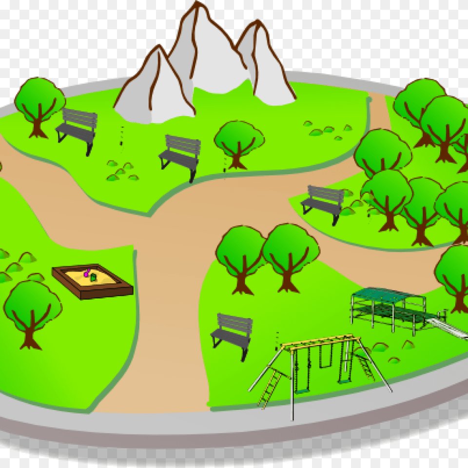 Park Clipart City Clip Art, Green, Grass, Plant, Outdoors Png