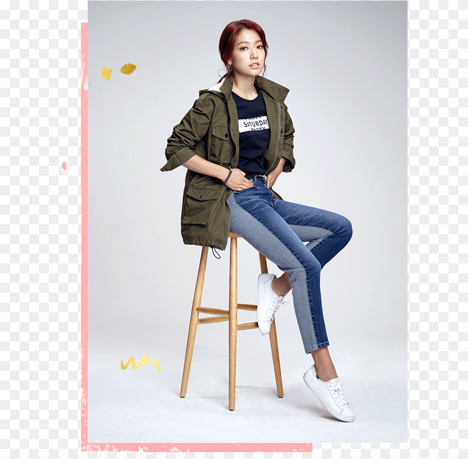 Park Shin Hye 2018 Cool, Clothing, Coat, Shoe, Jeans Free Png