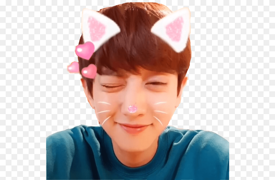 Parkchanyeol Park Chanyeol Cat Exo Channie Yeol Chanyeol With Cat Ears, Child, Face, Female, Girl Free Transparent Png