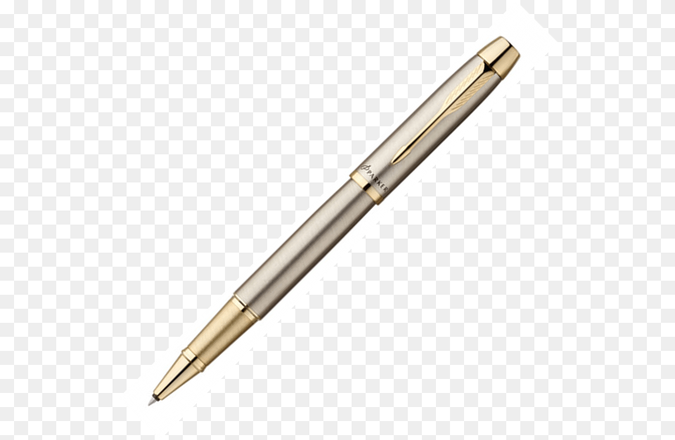 Parker Im Stainless Steel Brushed Gold Trim Rollerball Pen Parker Im Brushed Metal Gt, Fountain Pen Free Png