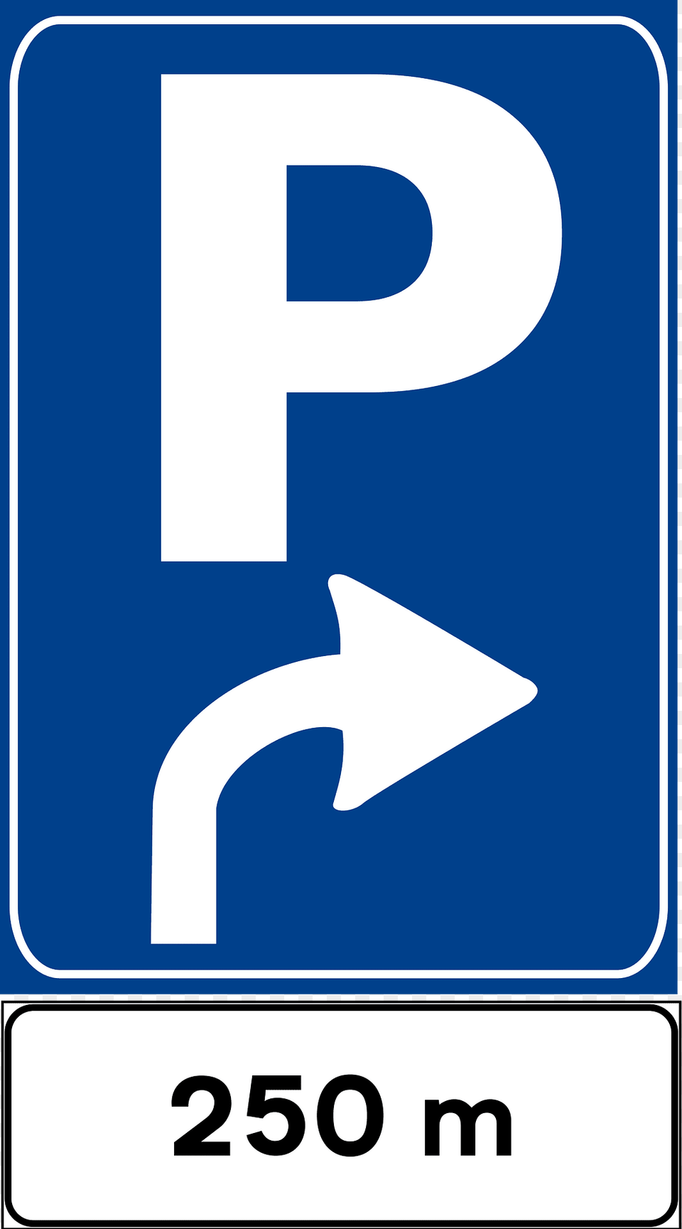 Parking Ahead In The Direction Of The Arrow Clipart, Sign, Symbol, Road Sign, Text Png