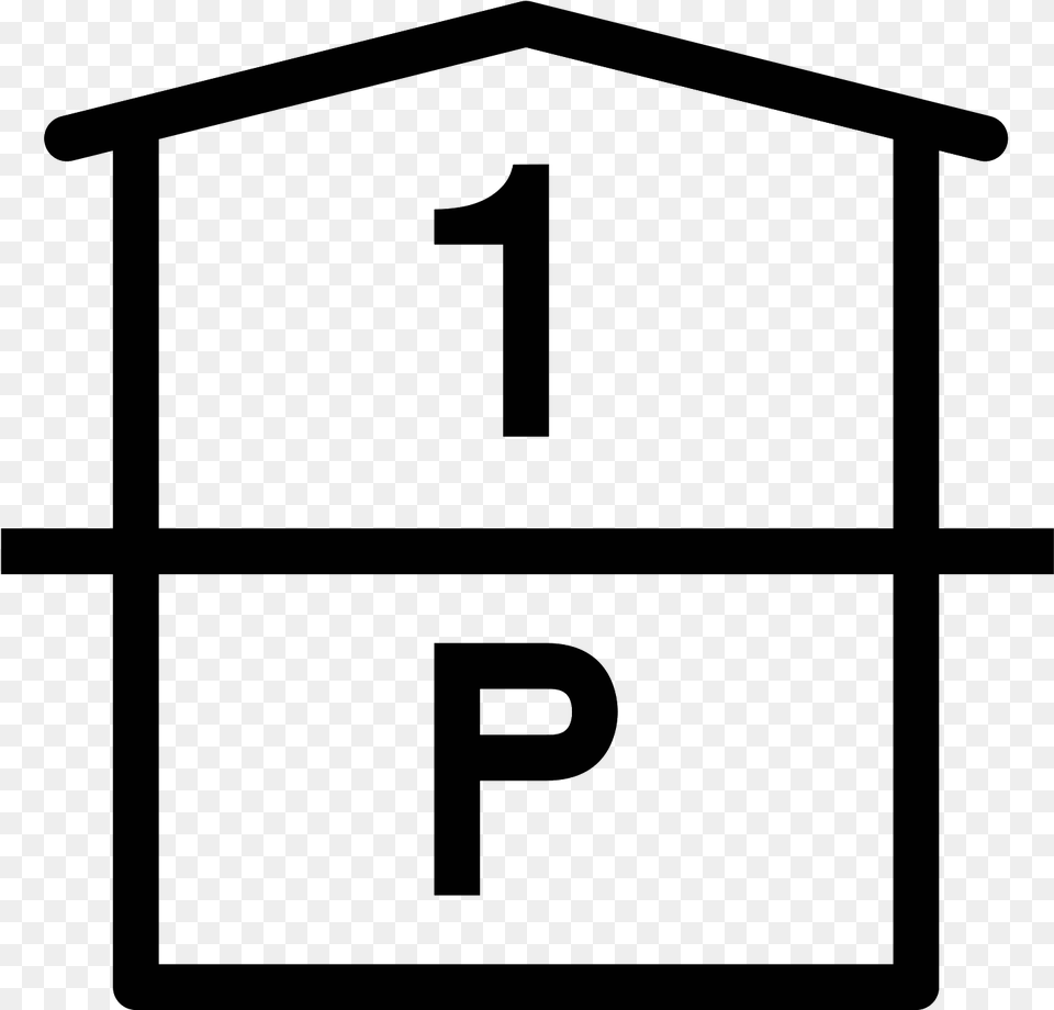 Parking And 1st Floor Icon, Gray Png