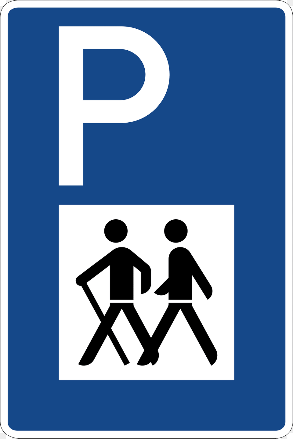 Parking For Hikers Clipart, Sign, Symbol, Person, Walking Free Png Download