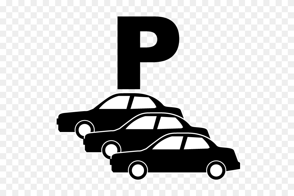 Parking Parking Lot, Car, Sedan, Stencil, Transportation Png Image