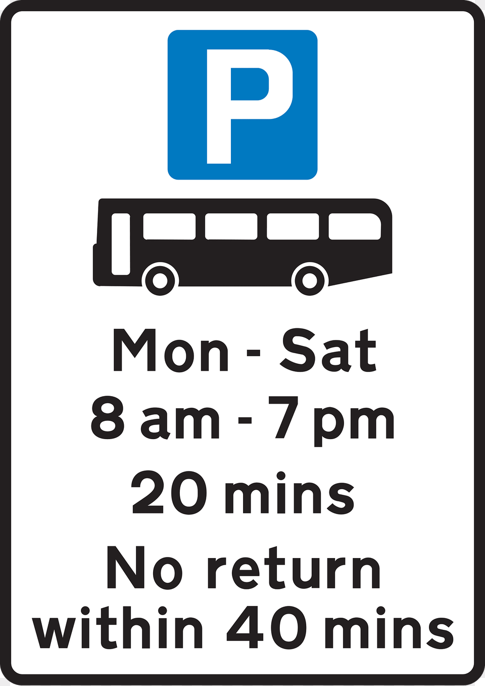 Parking Place For Buses Only During The Times Shown Clipart, Bus Stop, Outdoors, Text, Symbol Free Png Download