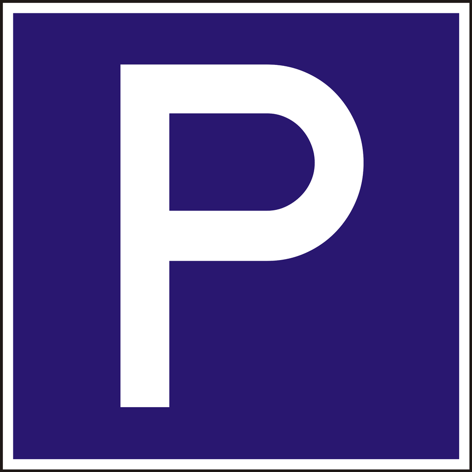Parking Sign In Hungary Clipart, Number, Symbol, Text Free Png Download