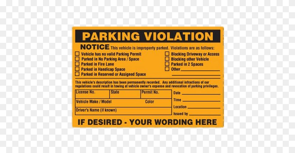 Parking Violation Notice, Text, Paper Free Transparent Png