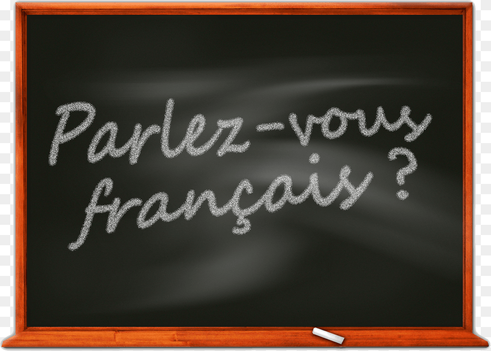 Parlez Vous Francais Lettering On Board Clipart, Blackboard Png