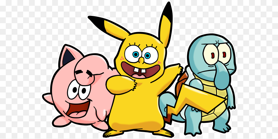 Parody Of Dragon Ball Super Spongebob Squidward Tentacles Pikachu Spongebob, Cartoon Png Image
