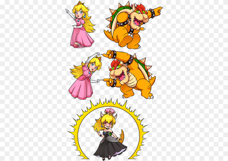 Parody Of Princess Peach And Bowser Aka Bowsette Daisy Bowsette, Book, Comics, Publication, Person Png