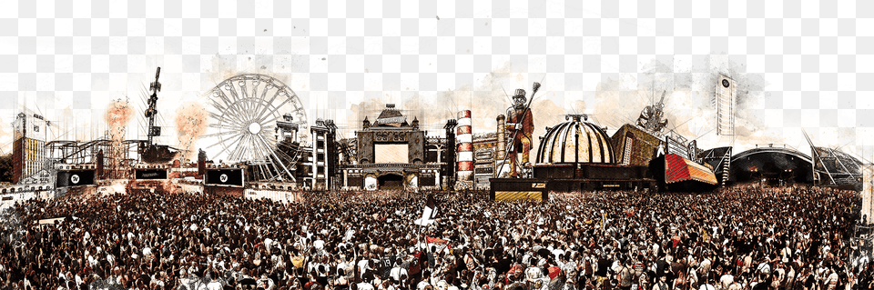 Parookaville Footer Crowd, Concert, Person, Machine, Wheel Png Image