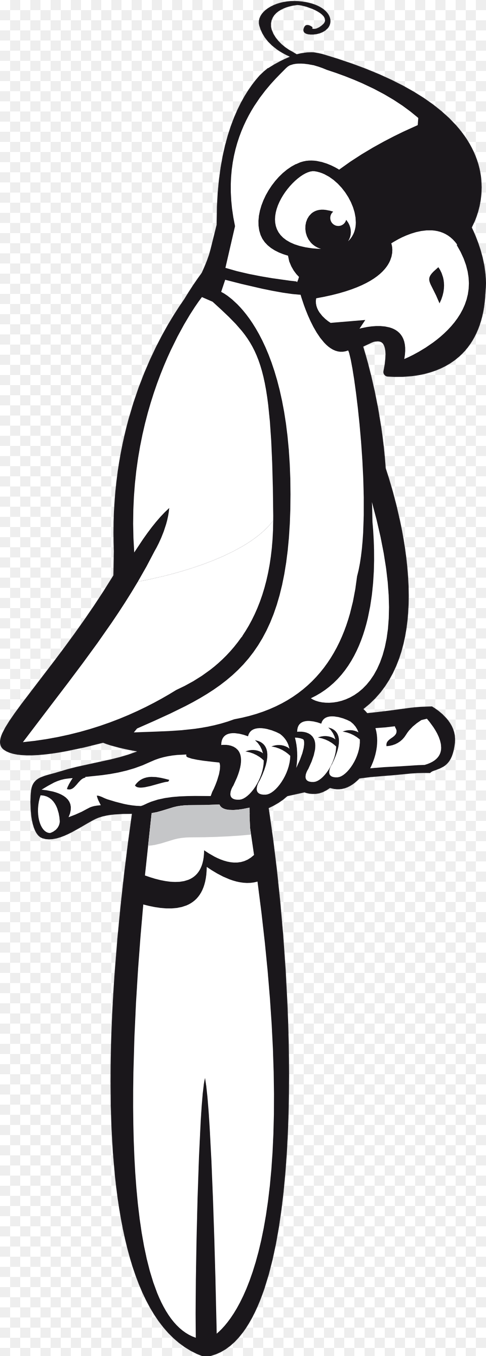 Parrot Black White Line, Stencil, Animal, Bird, Jay Free Png Download