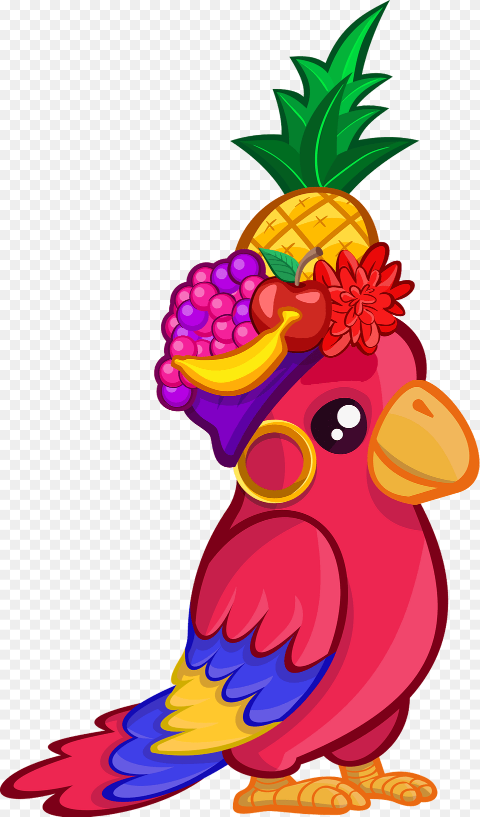 Parrot Clipart, Food, Fruit, Pineapple, Plant Png Image