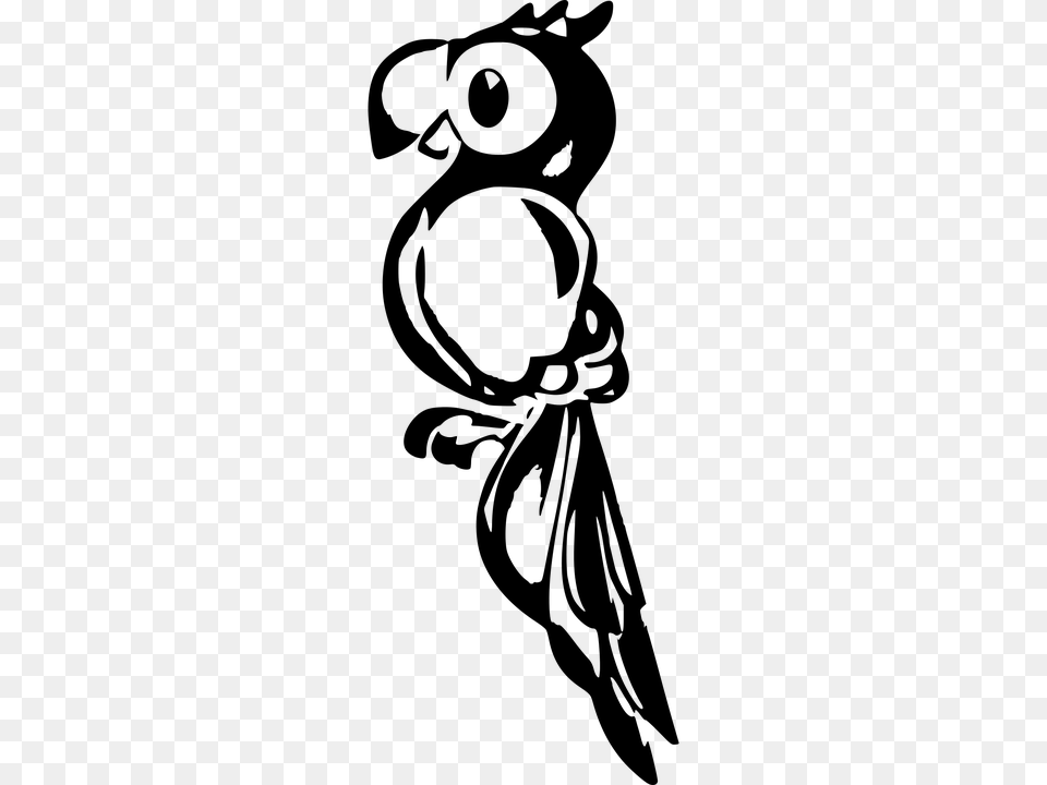Parrot Clipart Parrot Outline, Gray Free Png