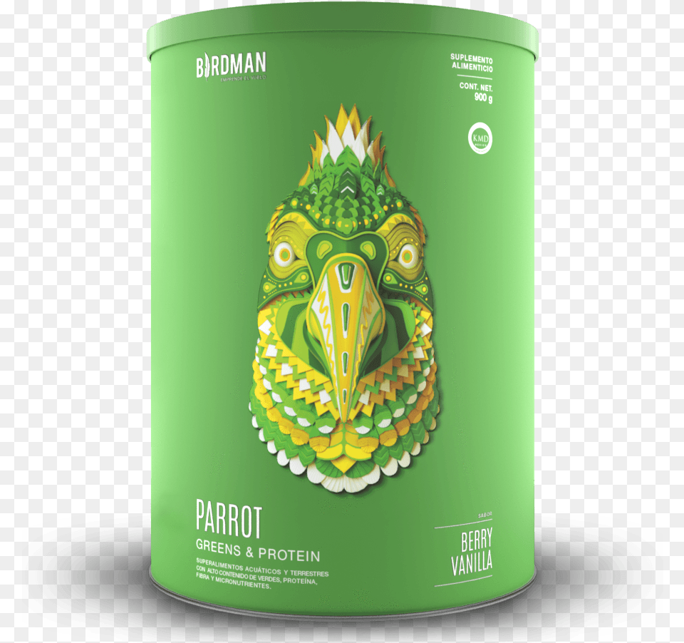 Parrot Greens Amp Protein Birdman Proteina Verde, Can, Tin, Advertisement, Cup Free Transparent Png