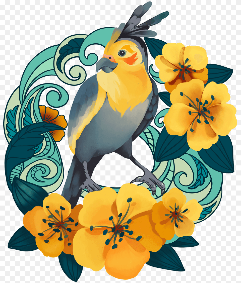 Parrot In Flowers Clipart, Art, Floral Design, Graphics, Pattern Png