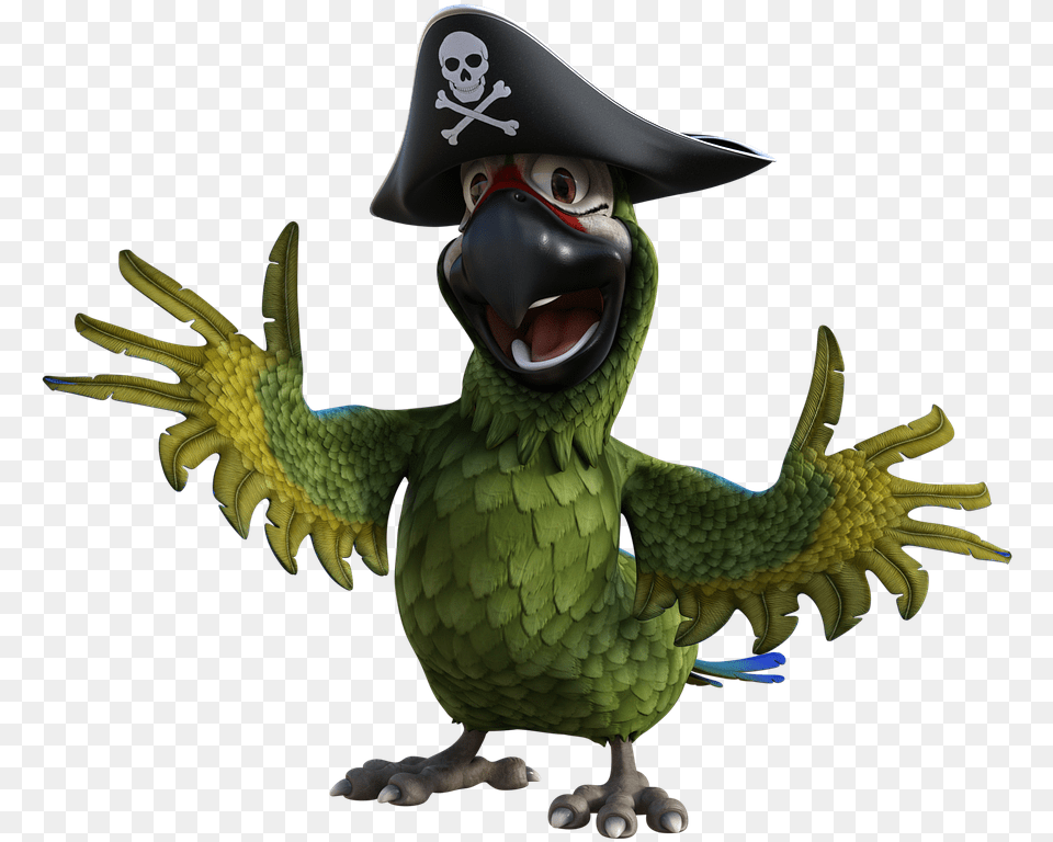 Parrot Pirate Hat Pegleg Bird Captain Adventure Talk Like A Pirate Day, Animal, Electronics, Hardware, Face Png Image
