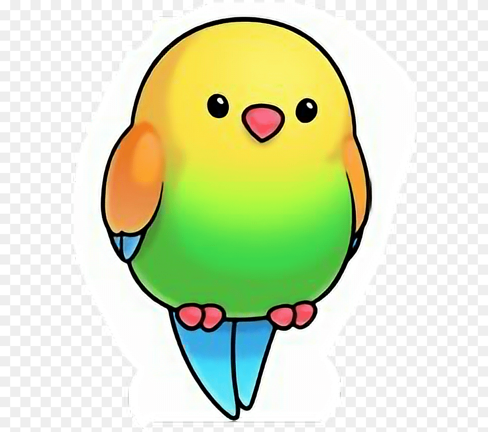 Parrot Sticker Cute Cartoon Animals 680x848 Dibujos De Pajaros Kawaii, Animal, Bird, Parakeet, Bear Png Image