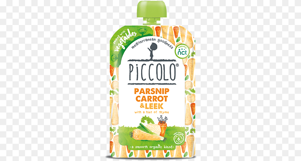 Parsnip Carrot Amp Leek Piccolo Parsnip Carrot Amp Leek With A Hint Of Thyme, Advertisement, Person, Bottle, Food Free Png