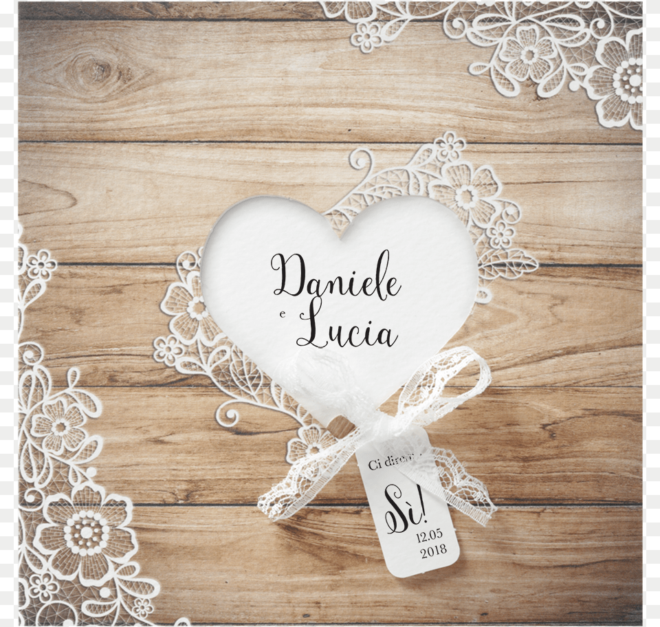 Partecipazione Wood Amp Lace Heart Invitacion De Boda Madera Free Png