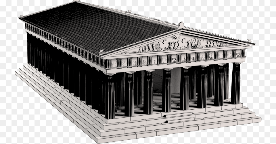 Parthenon Royalty 3d Model, Architecture, Building, Person, Pillar Free Png