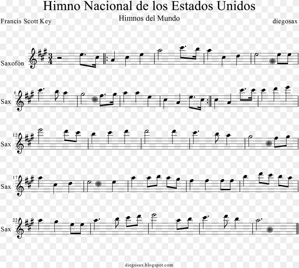 Partitura Del Himno Nacional De Los Estados Unidos La Vie En Rose Partitura Sax Alto, Gray Free Transparent Png